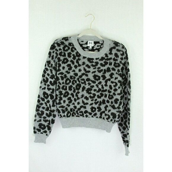 John & Jenn Cropped Sweater Leopard - Picture 1 of 5